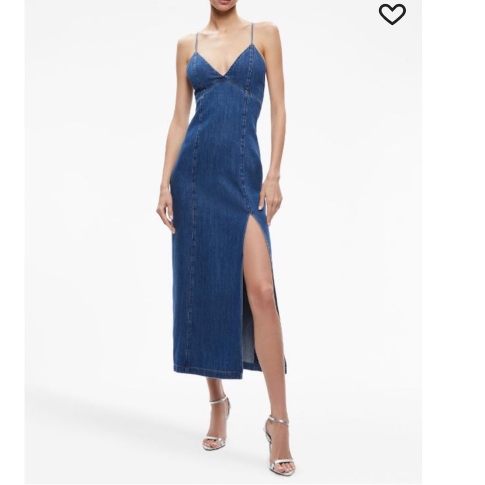 Alice and Olivia Julietta Denim Midi Dress NWT